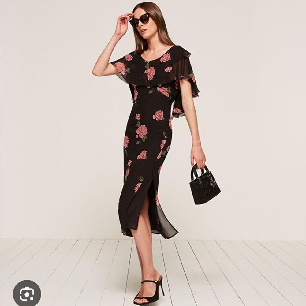 Reformation Angel Miranda Ruffle Chiffon Mini Dress